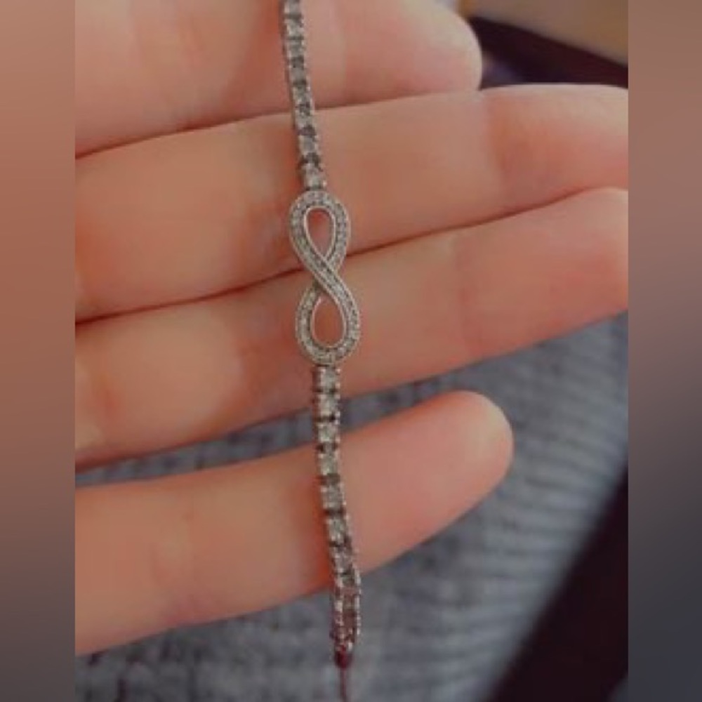 Adjustable infinity diamond bracelet